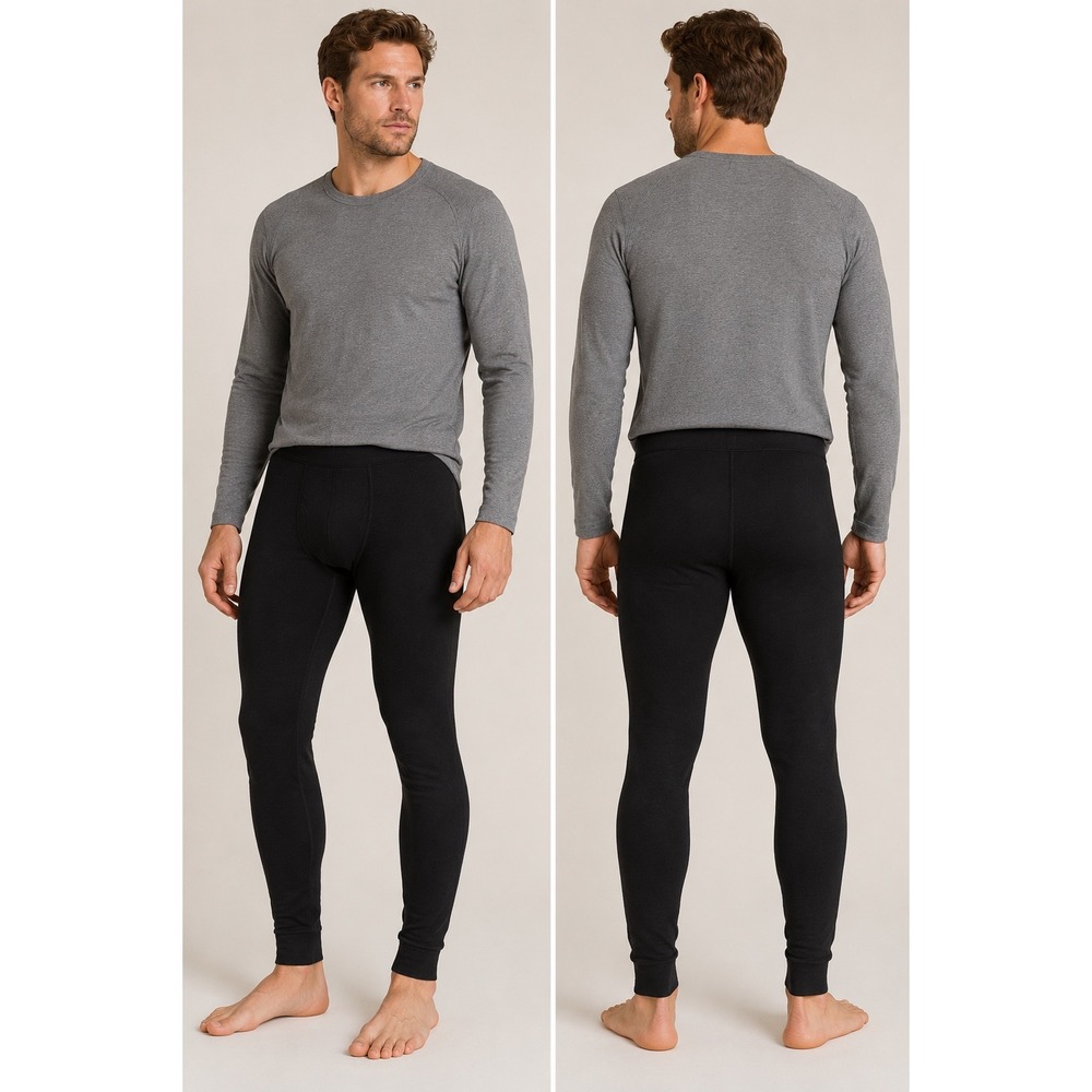 Pact‎ Organic Cotton Stretch Leggings Black Medium Base Layer Long Johns NEW